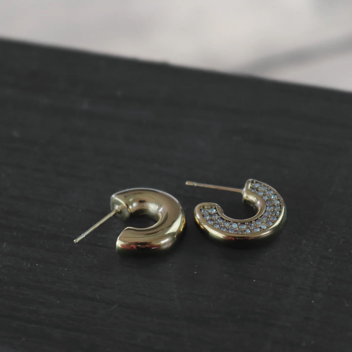 Joy Waterproof Clear CZ hoop earrings. 18 carat gold plated. Danish Copenhagen