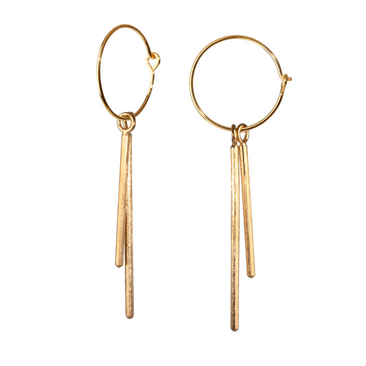 Lee dangle duo. Creole earrings. Gold-plated sterling silver. Scherning Copenhagen