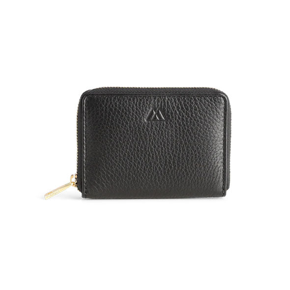 SelmaMBG Wallet wallet. Grain leather. Black with gold color. Markberg