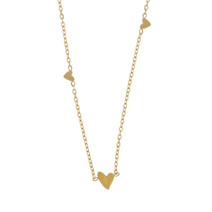Love Waterproof 3 Mini Heart halskæde. 18K guld plating. Dansk Copenhagen