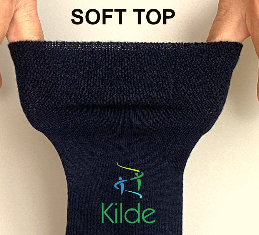 Comfort Bamboo therapeutic socks with separated toes. Unisex. Thin. Black. Source Reflex Wear