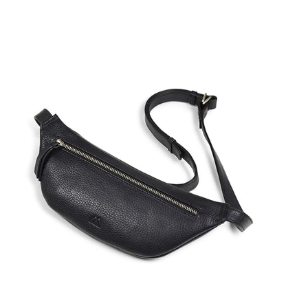 Bæltetaske, mavetaske Pixie. Sort læderskind