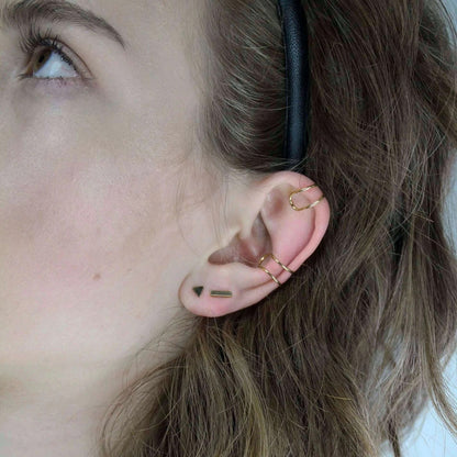 Joy Waterproof Mini Post &amp; Cuff Earrings. Silver plating. Danish Copenhagen